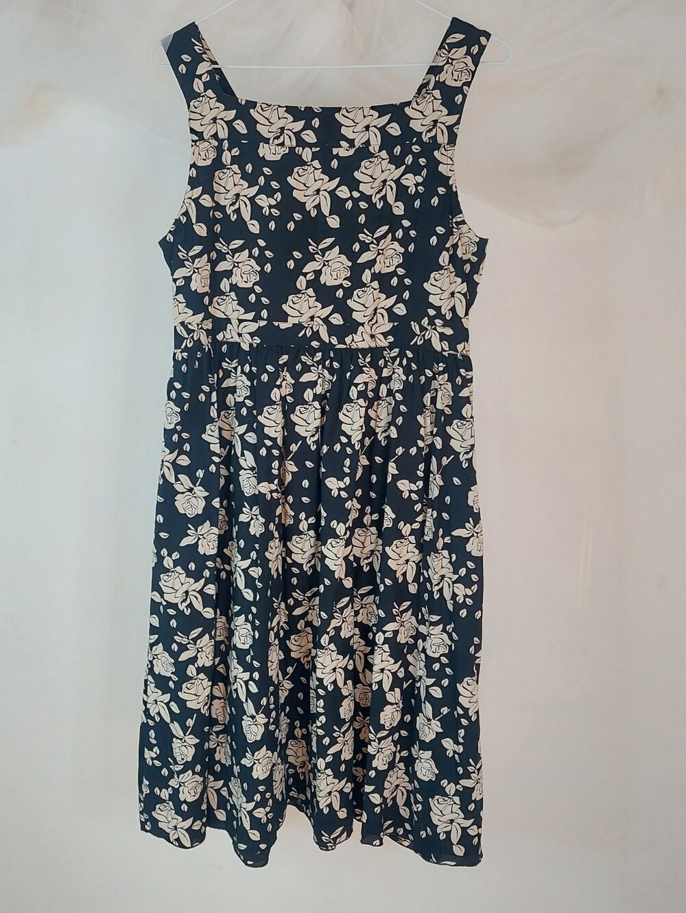 Jane Alexander Navy Floral 100% Cotton Midi Sundress Size M